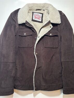 Levi's Men's Brown Sherpa-Lined Corduroy vintage style Jacket